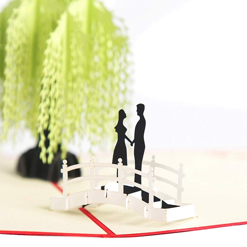 the love 2-Packed 3D Pop Up Willow Cards Greeting Cards for Congratulation, for Special Day, Birthday or Wedding Congratulation, with Envelope (Combination 31) - Image 3